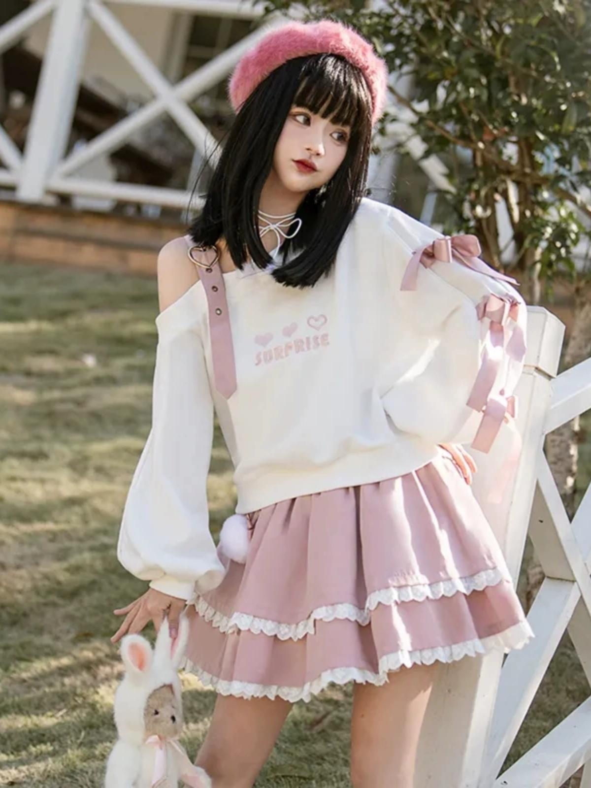Plus Size Off-Shoulder Bowtie Sweater