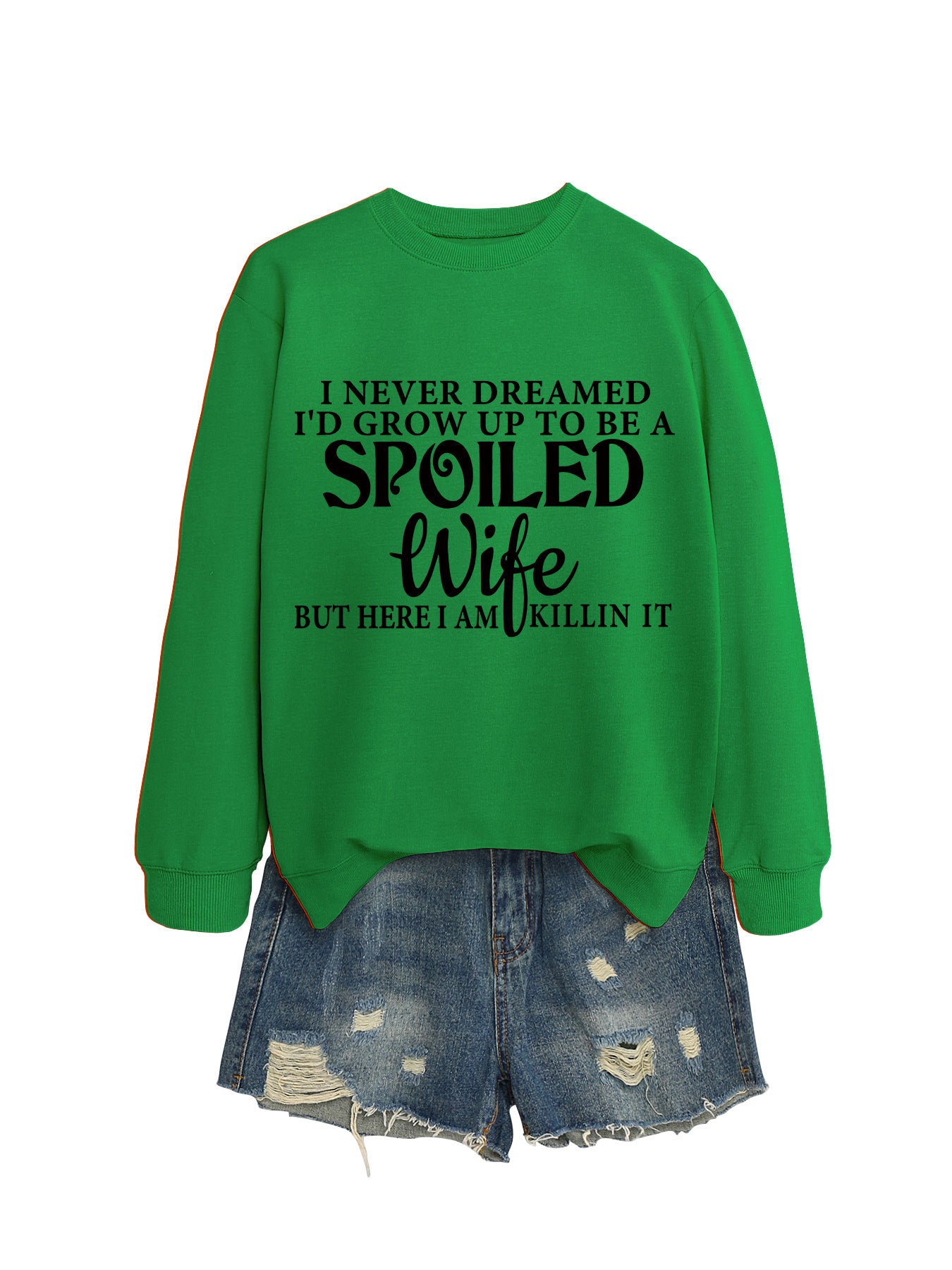 Women's Letter Print Crew Neck Casual Sweatshirt