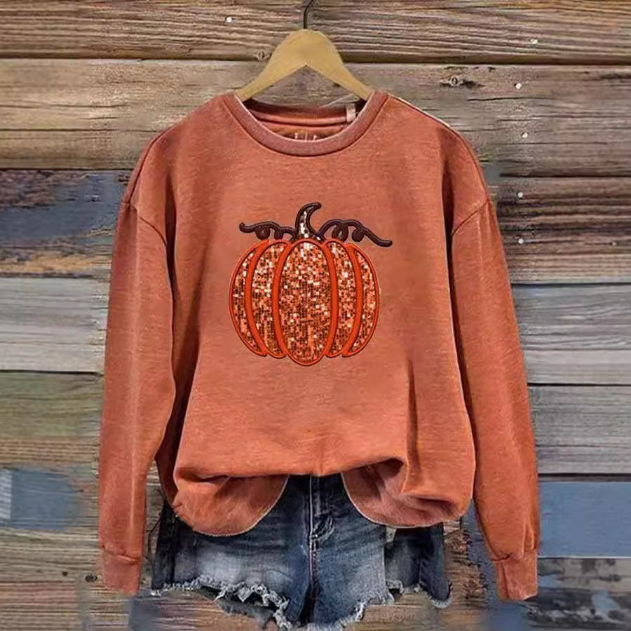 Spooky 3D Print Halloween Crewneck Pullover Sweatshirt