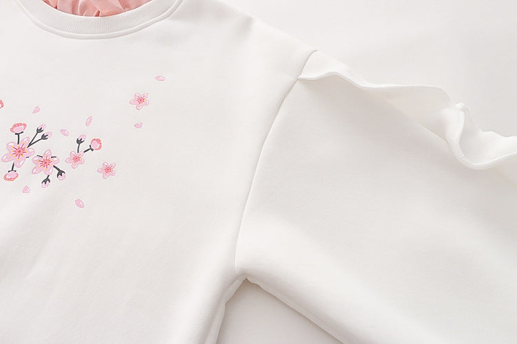 Women's Printed Long Sleeve Fleece Pullover Top