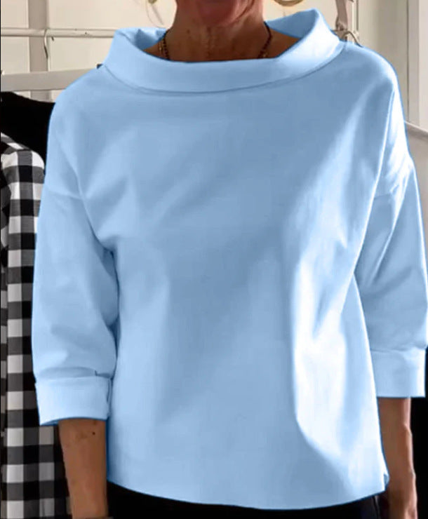 Women's Fleece Half-Turtleneck Long Sleeve Sweatshirt