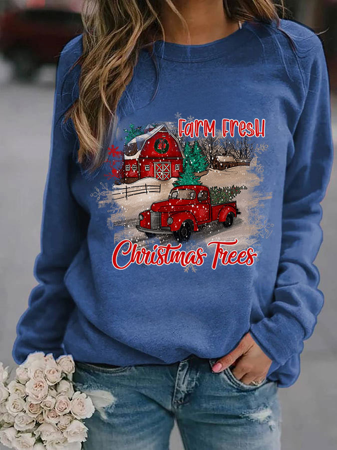 Festive Pumpkin Print Women's Christmas Sweater