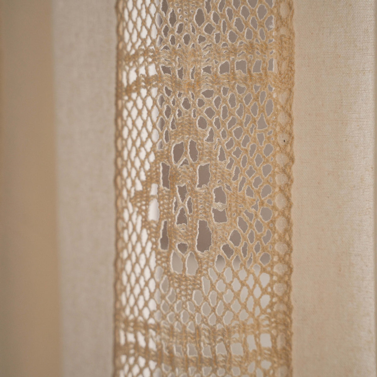 Crochet Plaid Stitching Partition Short Curtain