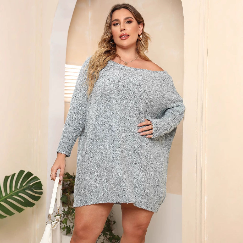 Halter-neck Sexy Off-shoulder Loose-fitting Knit Pullover for Women