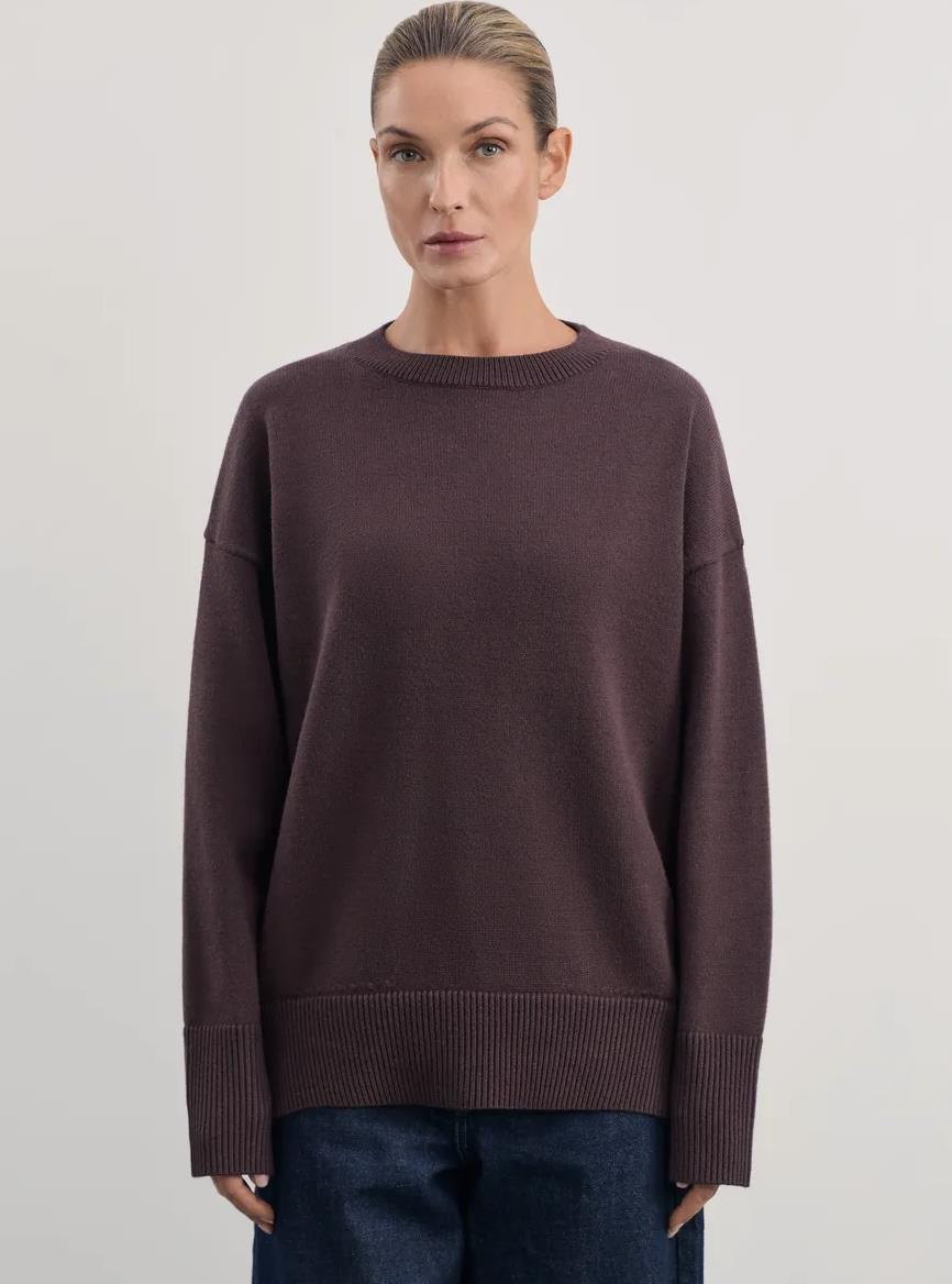 Women's Knitted Round Neck Solid Color Loose Fashion Sweater