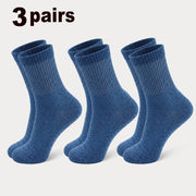 3-Pair Anti-Edema Mid-Calf Socks for Middle-Aged and Elderly