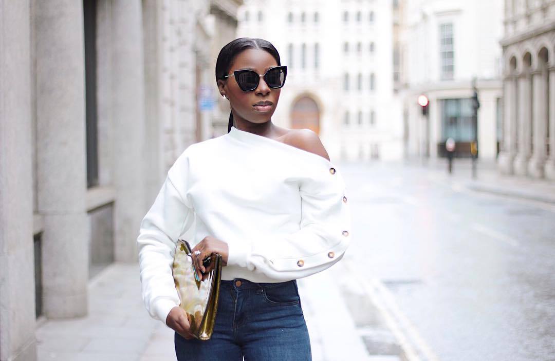 Chic Off-Shoulder Buckle Sleeve Sweater for Women