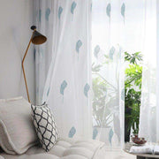 Modern Simple Embroidered Curtain and Window Screen