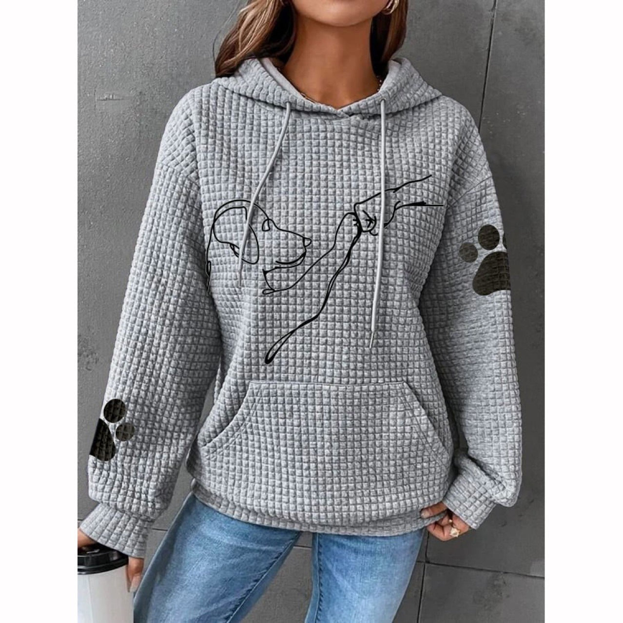 Women's Casual Printed Long Sleeve Loose Sweater