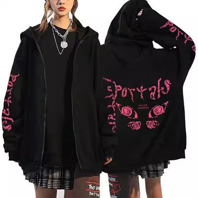 Unisex Anime Zip-Up Hoodie Cartoon Cardigan Sweater