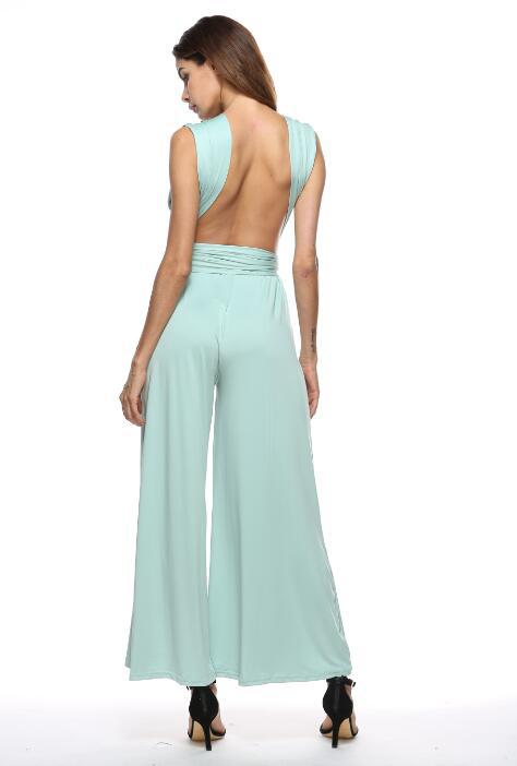 Women's Cross Bandage Stretchy Jumpsuit
