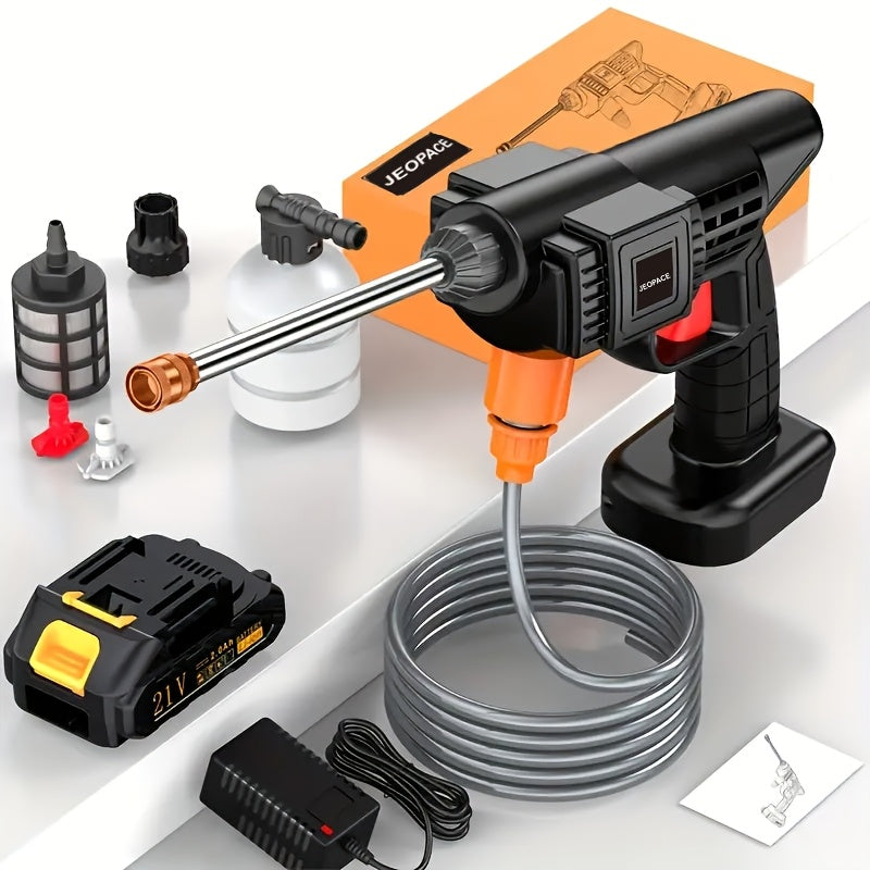 110V Cordless Pressure Washer with Quick‑Connect Hose and Nozzle, Heavy‑Duty Portable Power Washer for Cars, Yards and Gardens – Includes 1 Battery