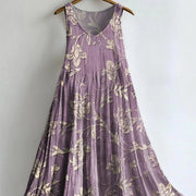 Women's Casual Digital Print V-neck Dress