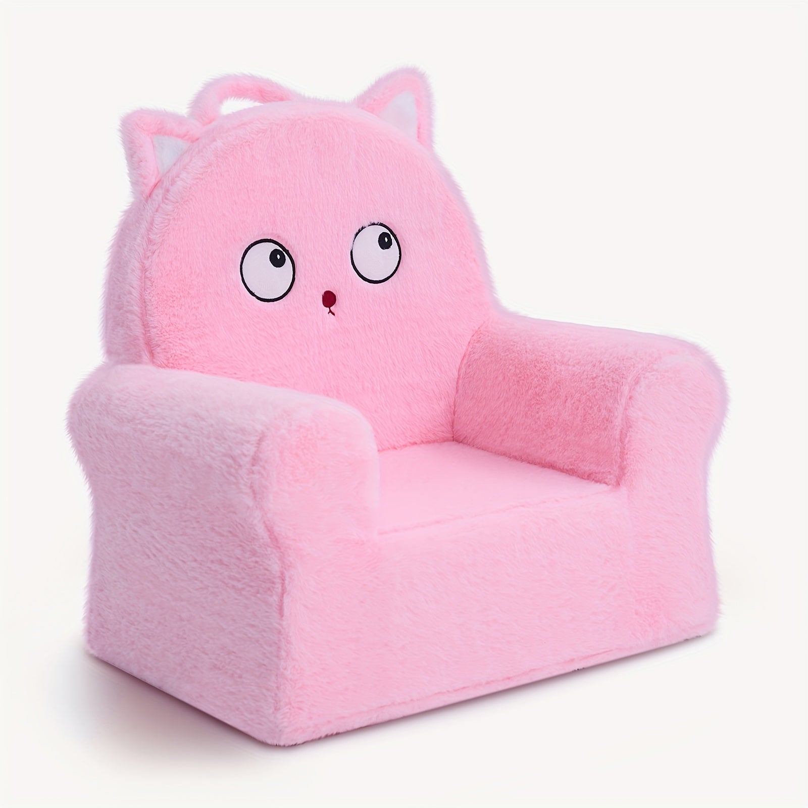 Ultra Soft Teddy Bear Fleece Kids Sofa Chair with Machine Washable Cover, 19.2" x 13" x 19.7", 5.6 lbs, Cozy Beige