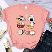 Cute Sushi Cat Harajuku Tee – Fun, Trendy Short‑Sleeve Top