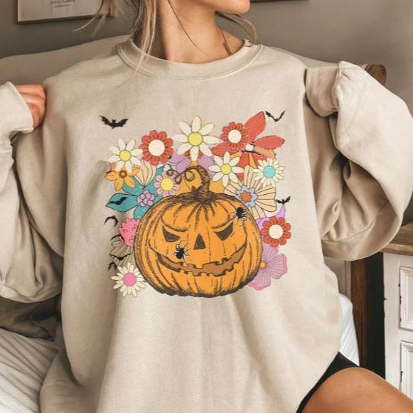 Women's Halloween Letter Print Pullover Hoodie