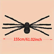 Oversized 155 cm (61 in) Giant Spider Decoration – Realistic Non‑Toxic Polyester Hanging Ornament