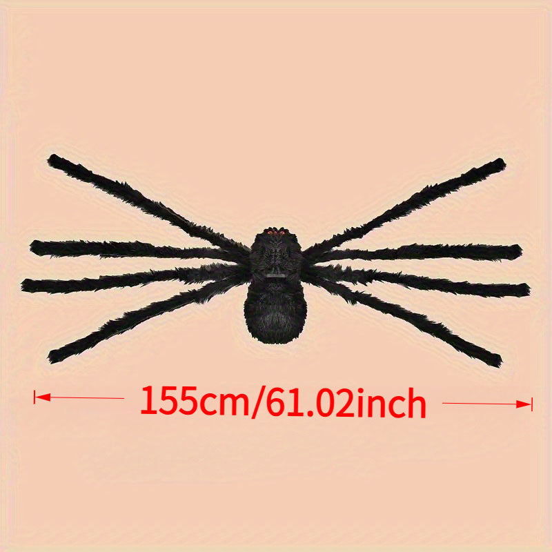 Oversized 155 cm (61 in) Giant Spider Decoration – Realistic Non‑Toxic Polyester Hanging Ornament