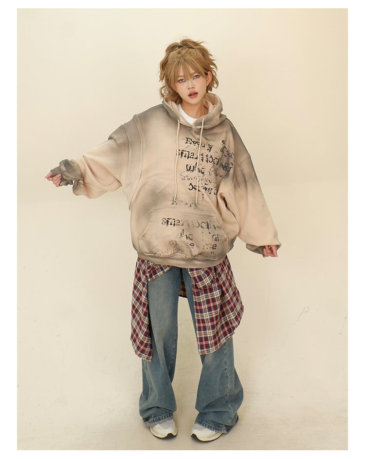 Women's Layered Hooded Chenille Sweater Loose Pullover