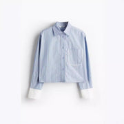 All-matching European And American Style Striped Long Sleeve Shirt