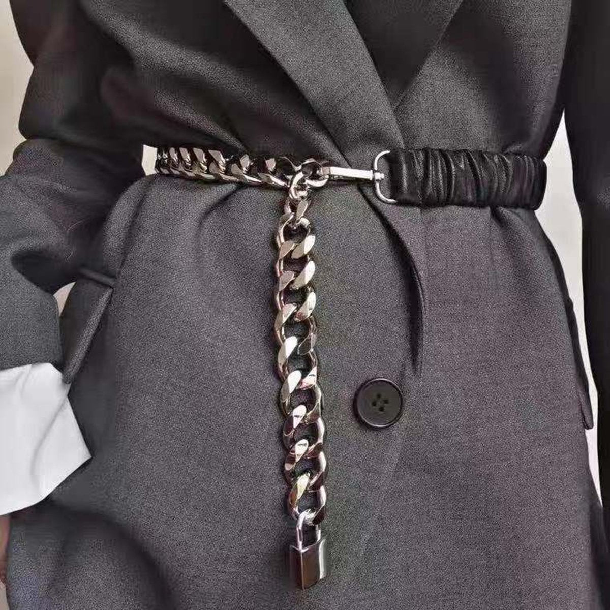 Versatile Women's Chain Belt with Elastic Waist
