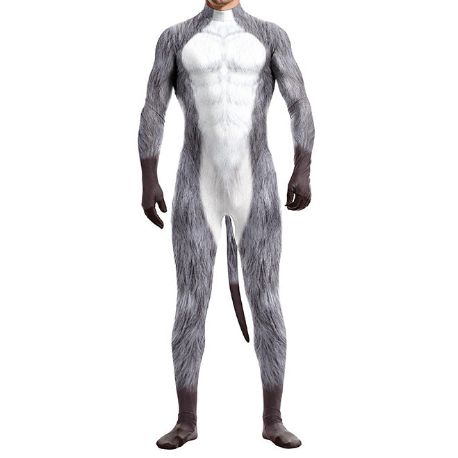 3D Printed Animal Couple Performance One-piece Tights