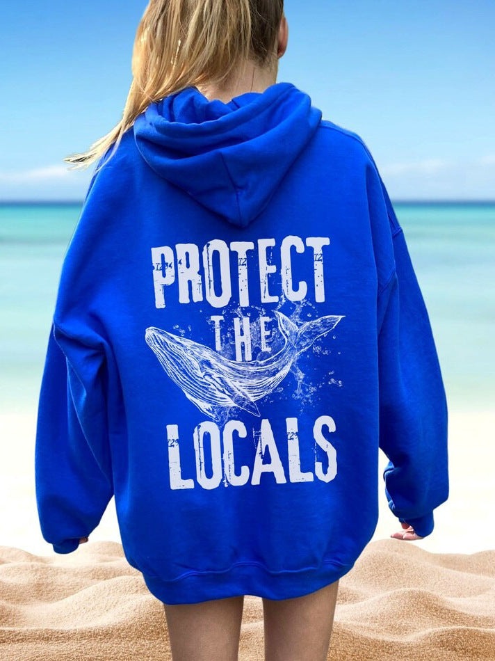 Trendy 3D Letter Print Women's Loose Pullover Sweatshirt