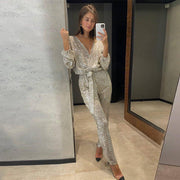 Women's Stylish Crystal Bead Waist Romper