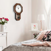 1 Pack Pendulum Wall Clock Classic Regulator Clock Pendulum Clock Battery Operated - Decorative Wall Clocks For Living Room Decor, Home, Office Gift-11.8"X17.7"