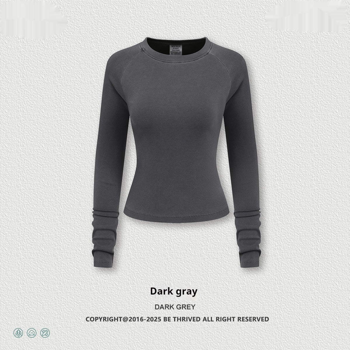 Slim-Fit Crewneck Long Sleeve Top for Women – Stylish Streetwear