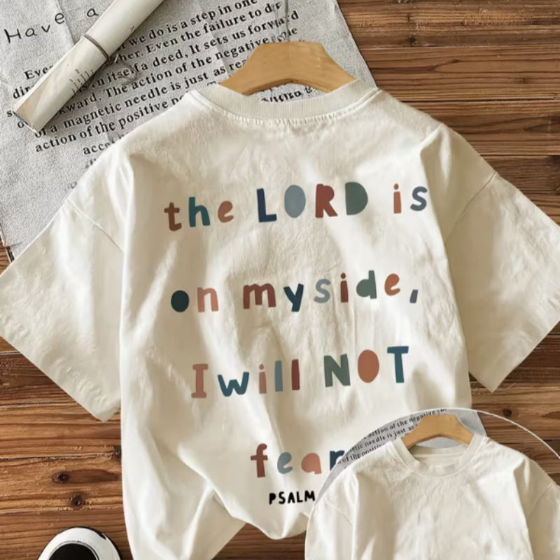 Casual Letter Print T-Shirt – Soft Cotton, Trendy Short Sleeve