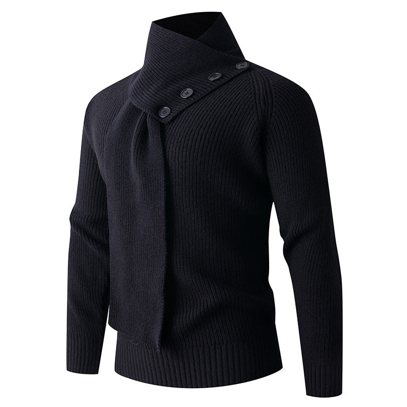 A Thick High-neck Sweater with a Strong Sense of Knitwear Design