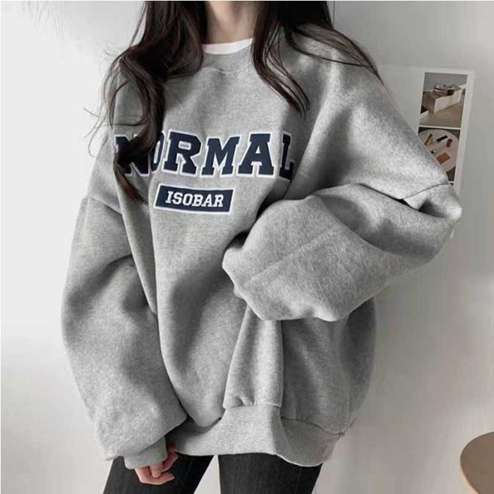 Cozy Fleece-Lined Loose Hoodie for Women