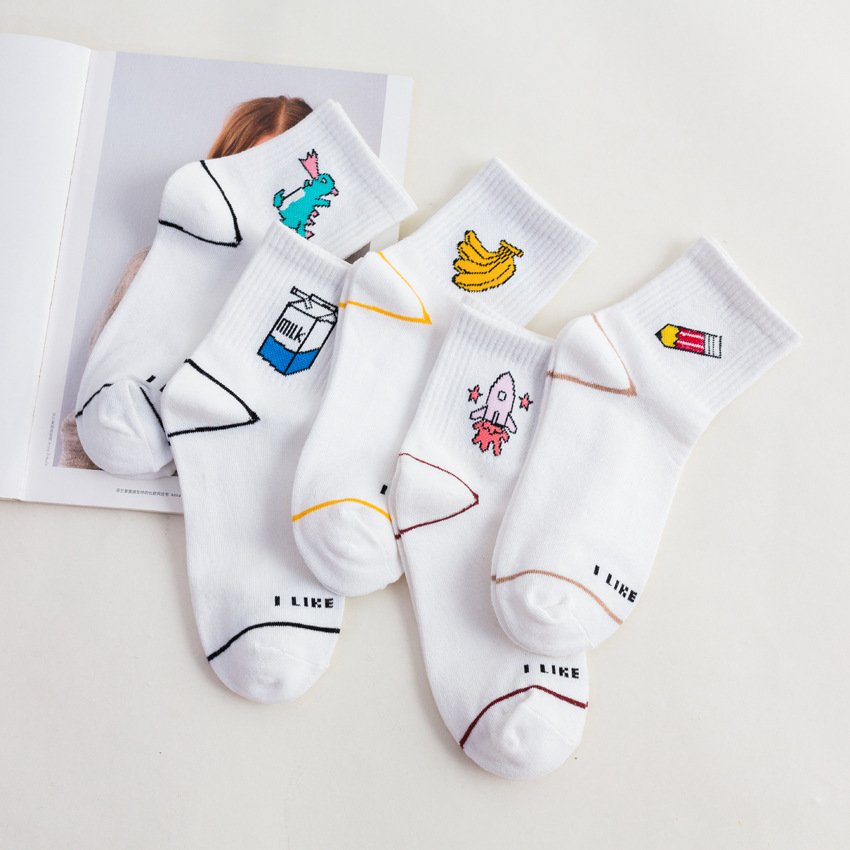 Fun Fruit Cartoon Tube Socks for Women