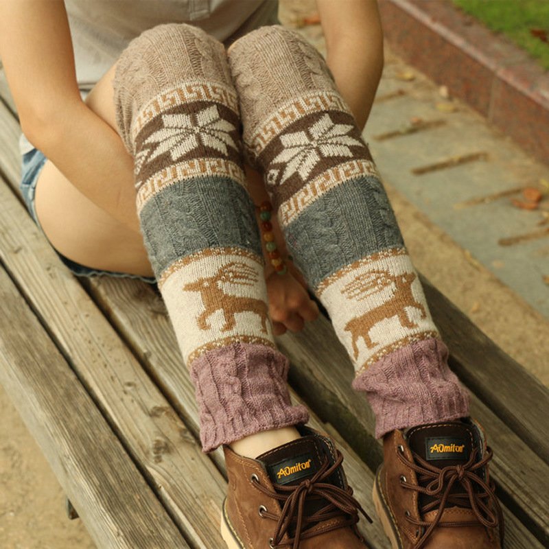 Cozy British Snowflake Socks for Women