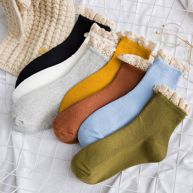 Soft Breathable Lace Socks for Women