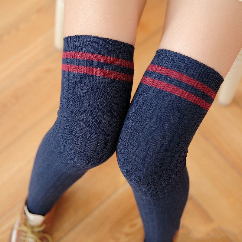 Comfortable Vertical Stripe High Socks for Women
