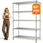 2000/1600 Lbs 5/4 Tier Storage Shelving Steel Heavy Duty Multi-Tier Utility Shelving Unit Steel Organizer Wire Rack For Home, Kitchen, Office Standing Baker'S Racks, Room Decor Shoe Rack Bathroom D...