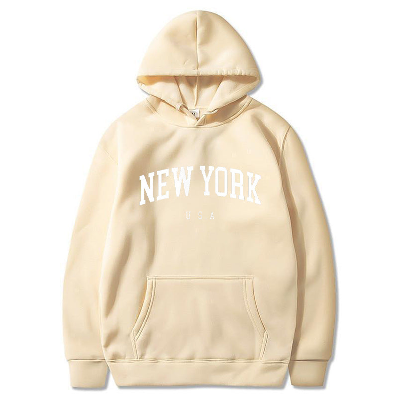 Women's Velvet Padded Printed Casual Sports Hoodie