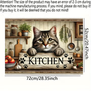 Large Non-Slip Stove Cover with Cute Tabby Cat Design – Protective Burner Protector