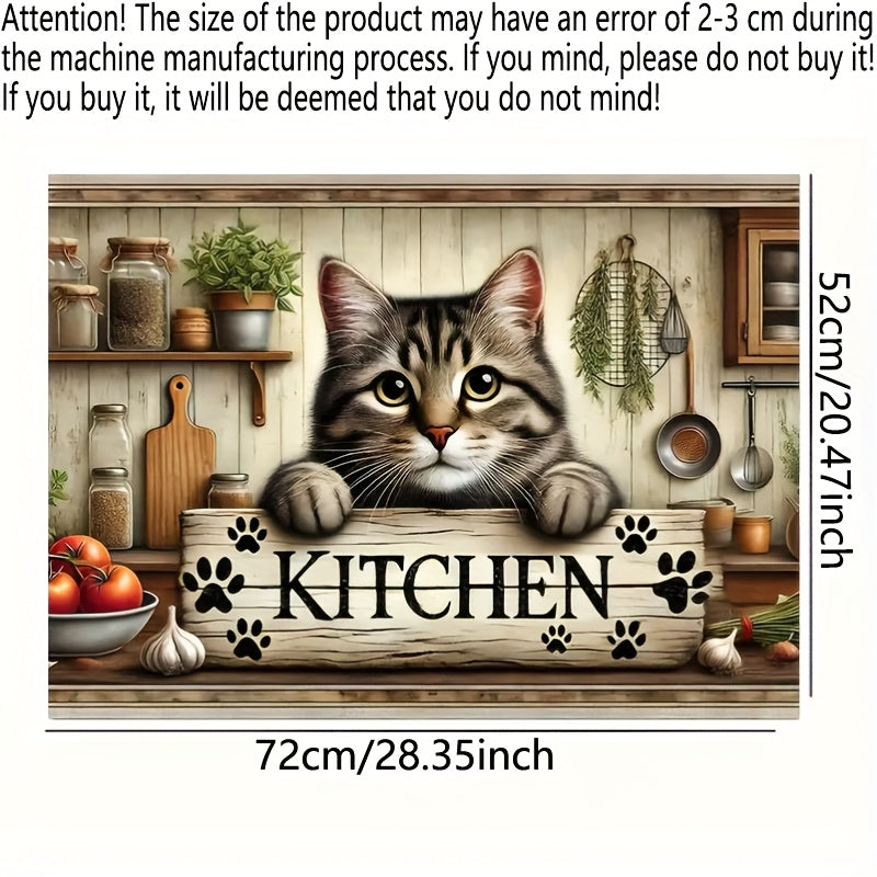 Large Non-Slip Stove Cover with Cute Tabby Cat Design – Protective Burner Protector