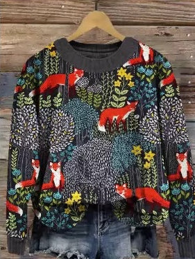 Festive 3D Christmas Print Long Sleeve Pullover Sweatshirt