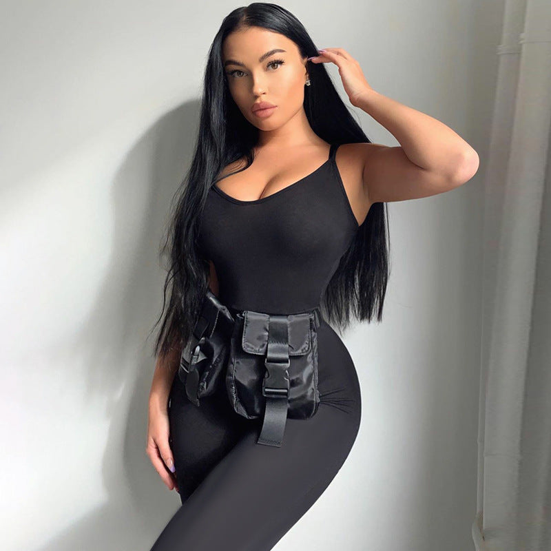 Women's Solid Color Casual Yoga Sports Jumpsuit