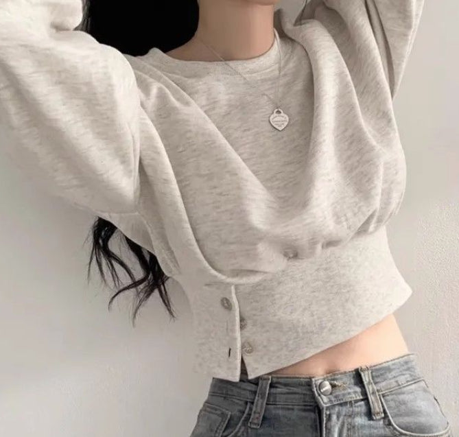 Slimming Crew-Neck Long Sleeve Tunic Top