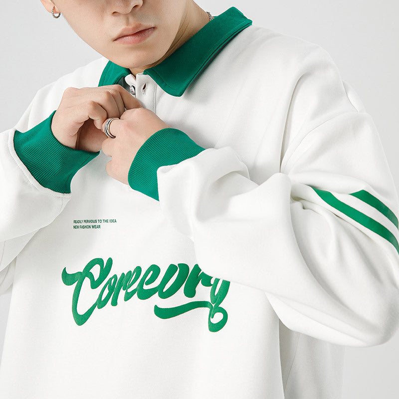 Men's Japanese Retro Lapel Sweater Workwear Pullover