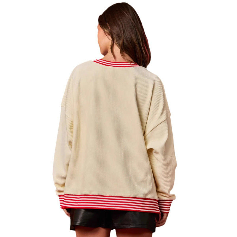 Women's Festive Christmas Skating Pullover Sweatshirt