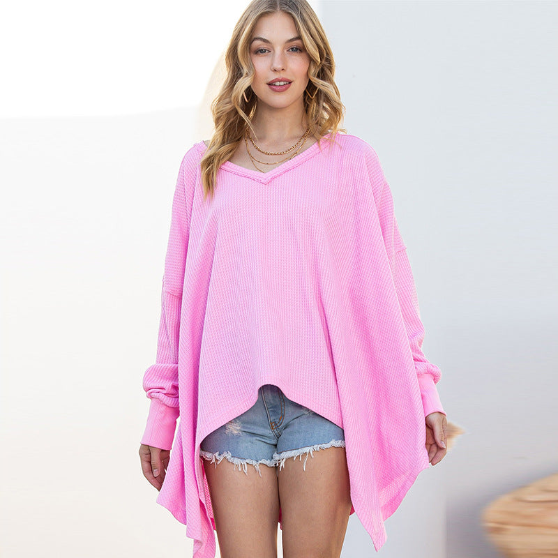 Cozy Solid Color Loose Long-Sleeve Pullover Sweater