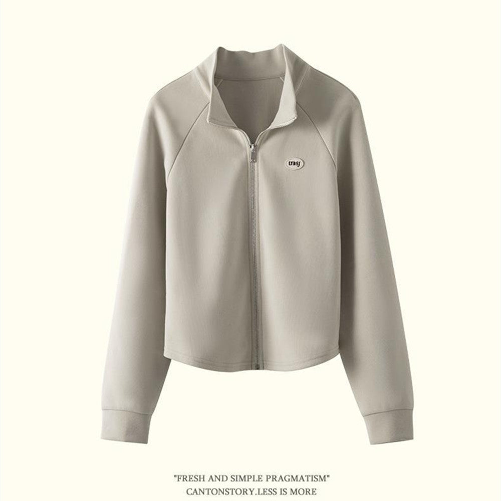 Women's Embroidered Zip Cardigan Sports Sweater