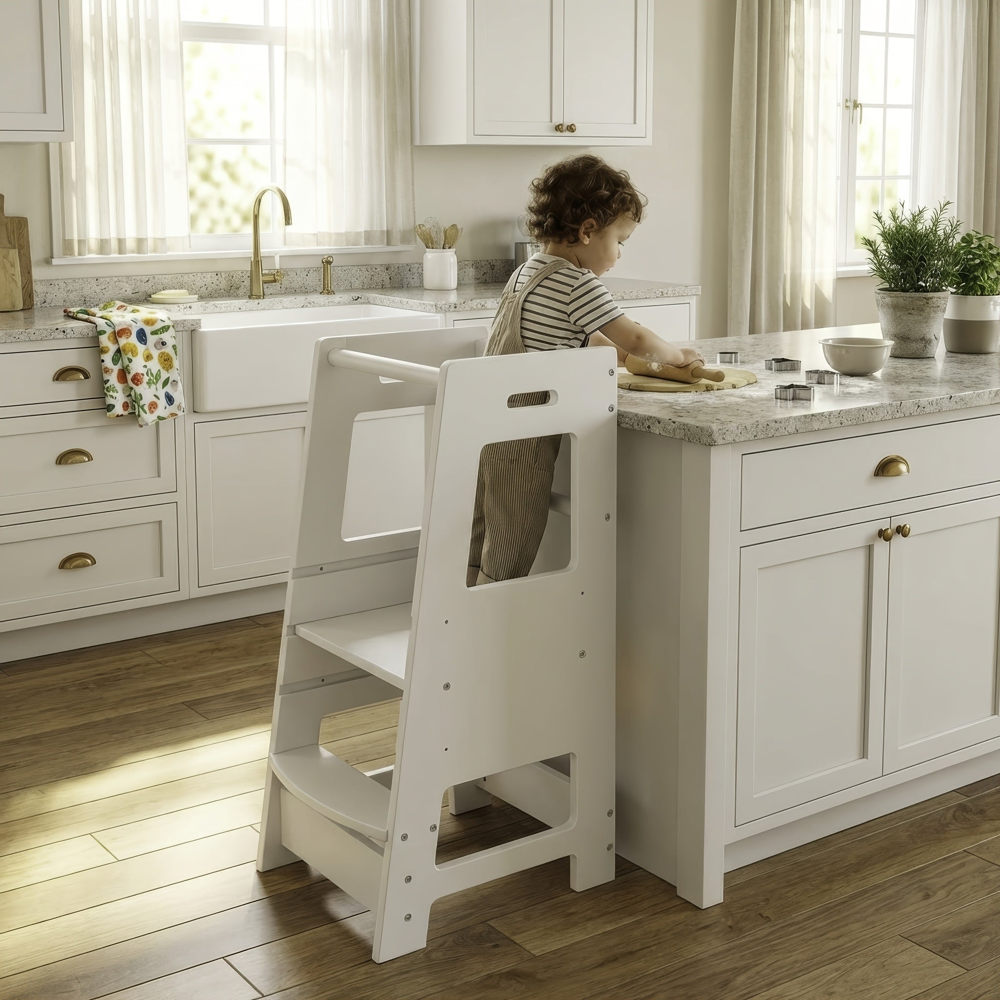 [Toddler Kitchen Stool] Toddler Stool Tower, Toddler Kitchen Stool, Kitchen Standing Helper Stool for Toddlers, Toddler Stool for Kitchen Counter, Learning Kitchen Tower for Toddlers, Helper Standing Tower Random Color