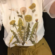 Khaki Dandelion Graphic T-Shirt – Lightweight Hiking Tee for Women